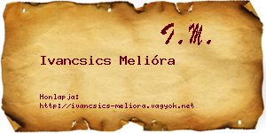 Ivancsics Melióra névjegykártya